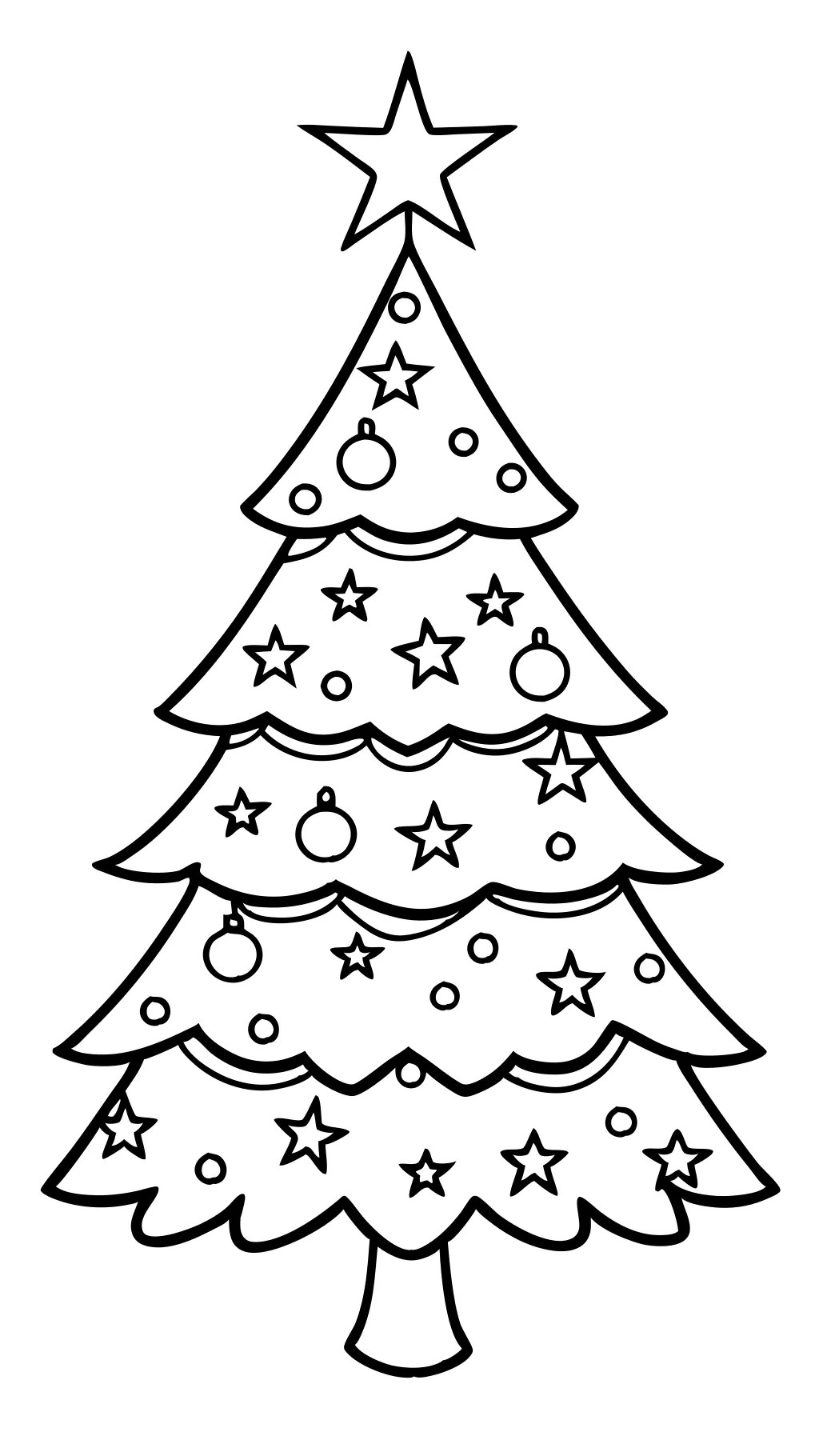 simple christmas tree coloring pages